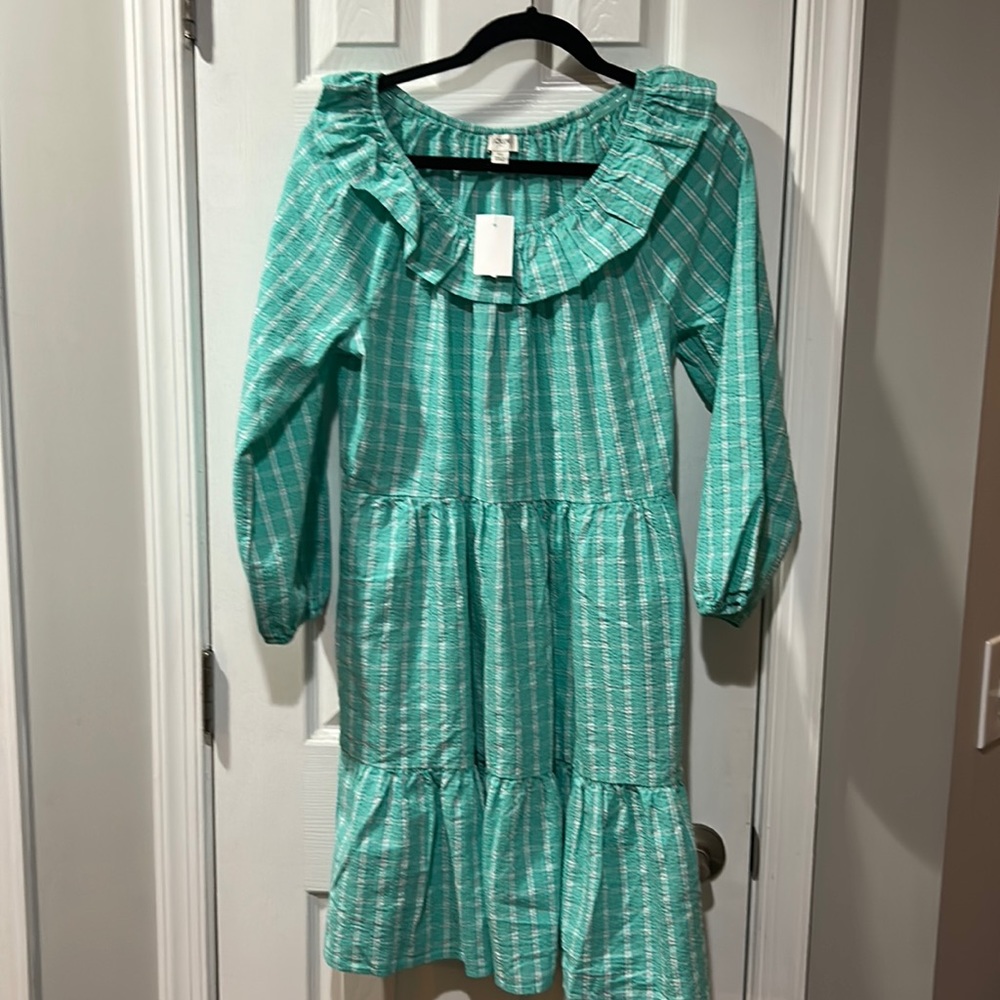 NWT Ruffled Green Jcrew Factory dress